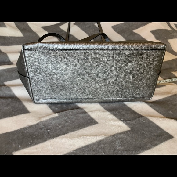 LIKE NEW Coach pewter set: zip tote, wallet, coin purse - Picture 4 of 16